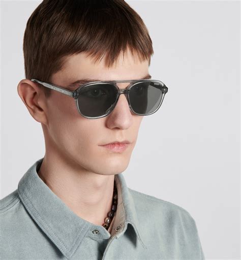 dior n1|InDior N1I BioAcetate Transparent Gray Navigator Sunglasses.